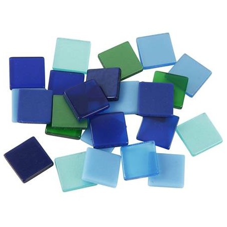 Eenzaamheid Matrix parlement Kunststof mozaiek steentjes blauw/groen 25 gram (10 x 10 mm)