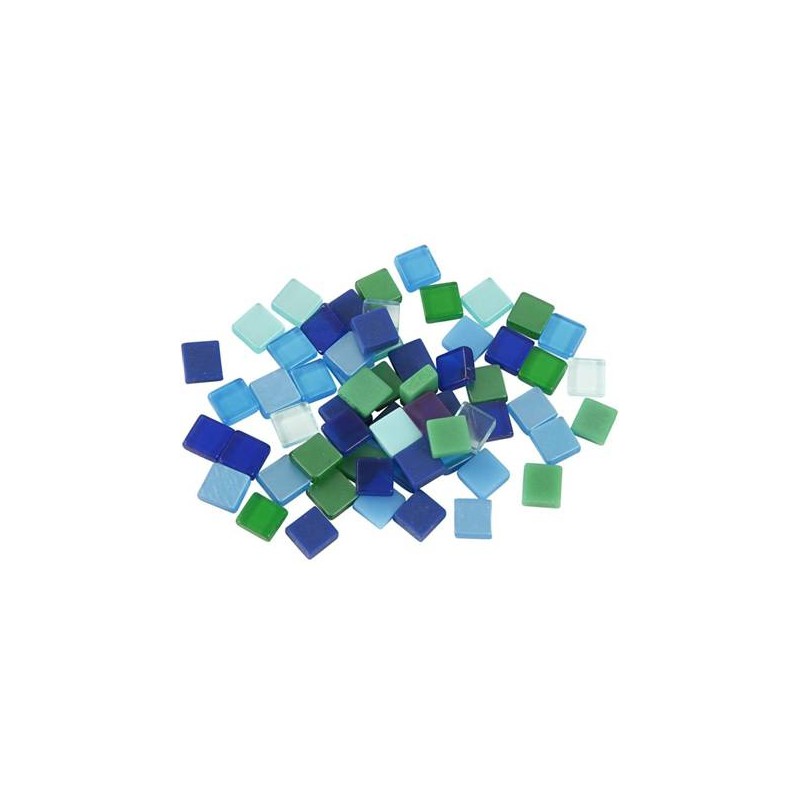 capaciteit Absorberen Communistisch Kunststof mozaiek steentjes blauw/groen 25 gram (5 x 5 mm)